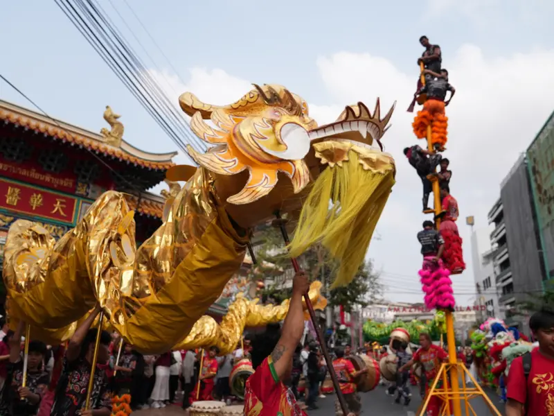 Lion dance performance during Lunar New Year celebrations in Sydney