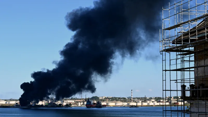 Cuba Oil Refinery Fire at Ñico López refinery in Havana