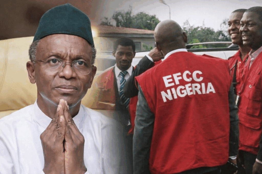 Nasir El Rufai arriving at EFCC headquarters in Abuja