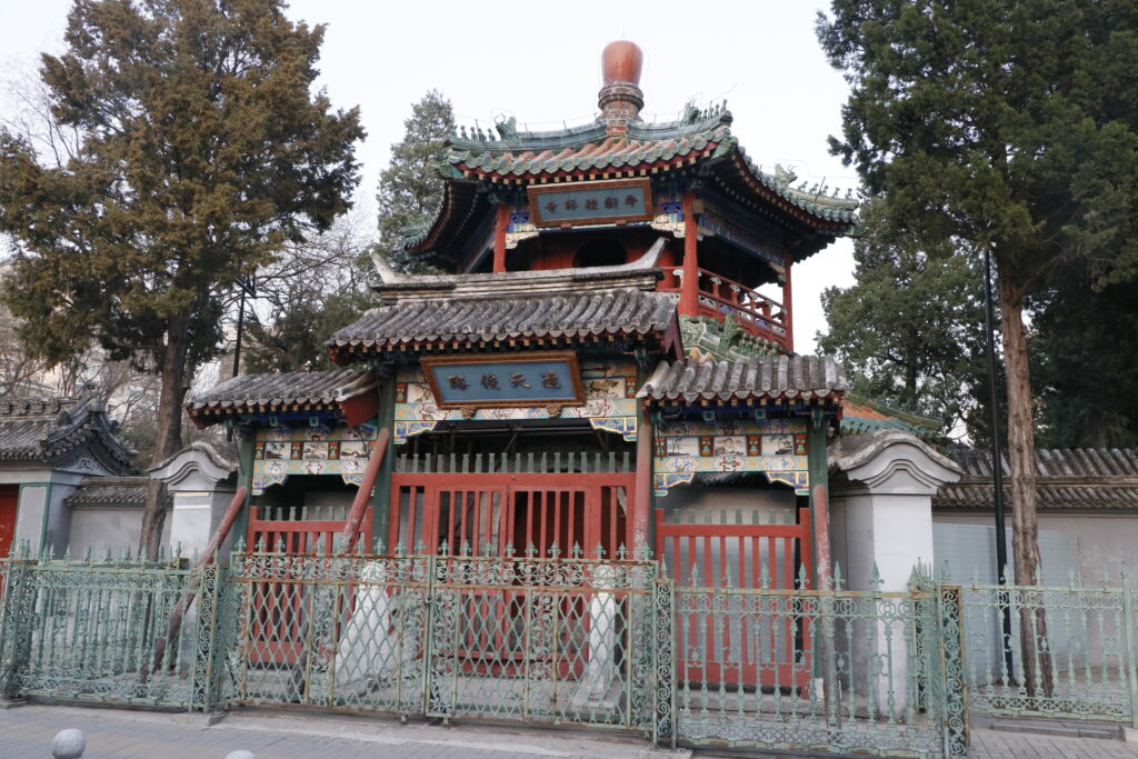 Muslims gathering outside Najiaying Mosque during Ramadan