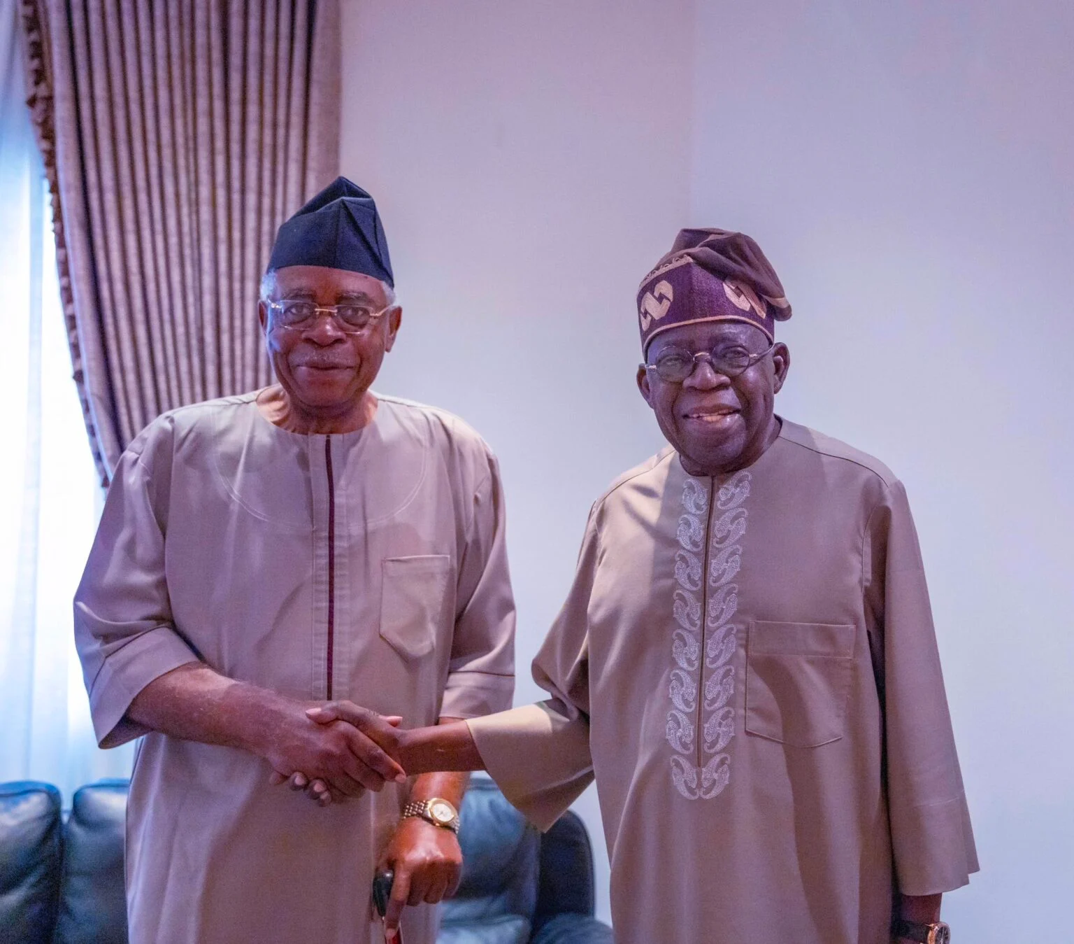 Tinubu receives TY Danjuma at Aso Rock Abuja