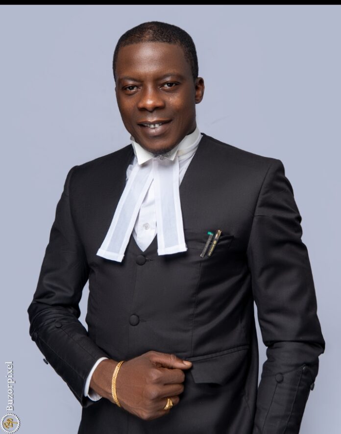 Lawyer reviewing legal documents in office