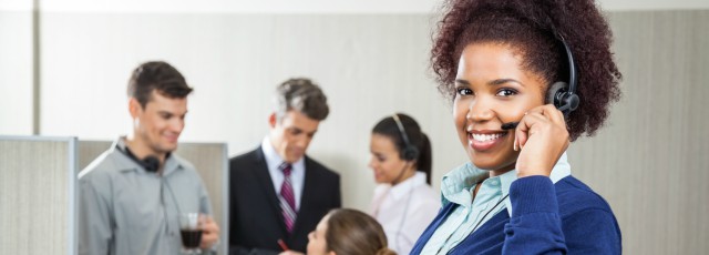 Call center manager supervising agents and monitoring customer service operations