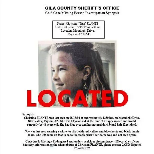 Christina Marie Plante found alive 32 years