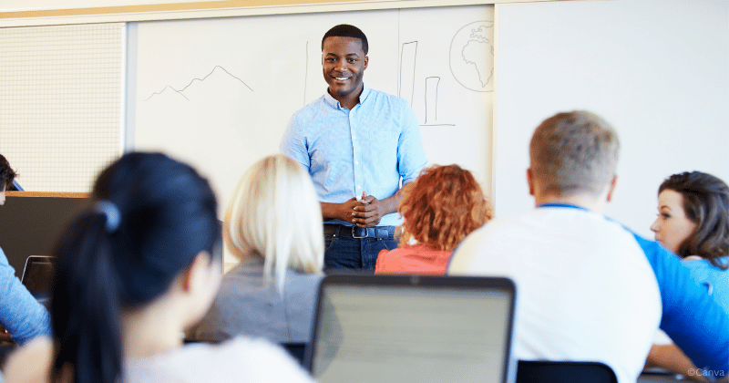 Stella Maris Geography Teacher Job teaching students in a classroom School Abuja