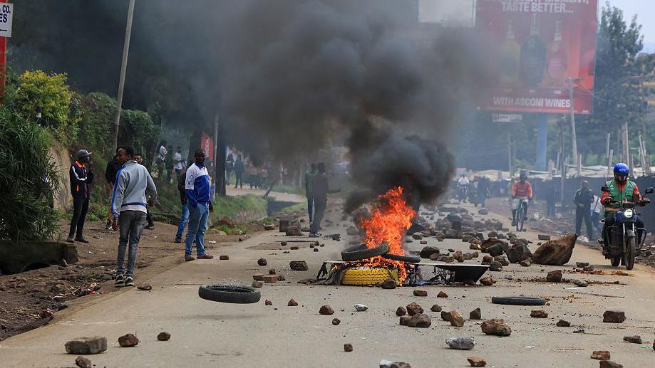 Kenya transport strike suspension Stranded commuters walking along an empty highway in Nairobi