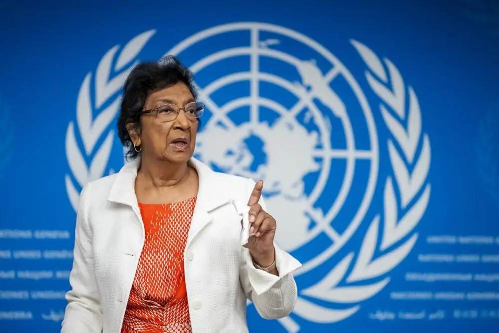 UN genocide warning Gaza report discussing conflict in Geneva