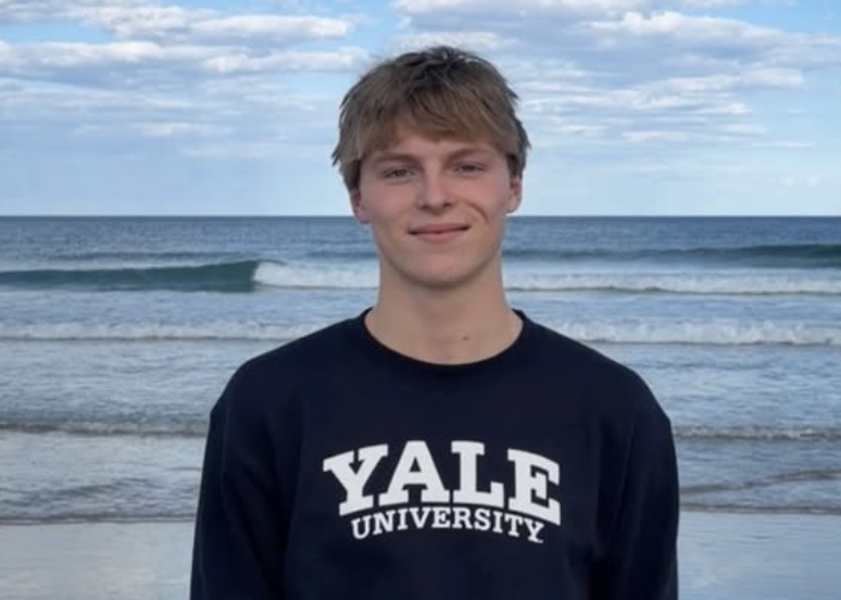 Fin McLane Yale commitment 2027 announcing his verbal commitment to Yale swimming program