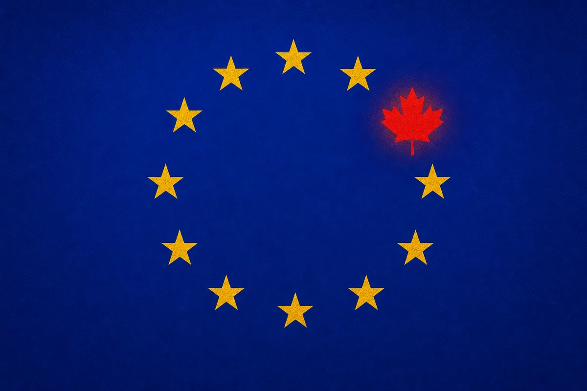 Canada EU Atlantic ties Union flags symbolizing growing Canada EU cooperation