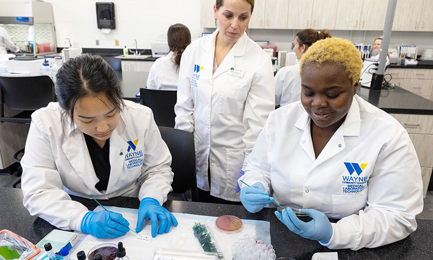 Oyomesi Medical Laboratory Scientist Job conducting diagnostic tests inside a hospital laboratory in Ibadan