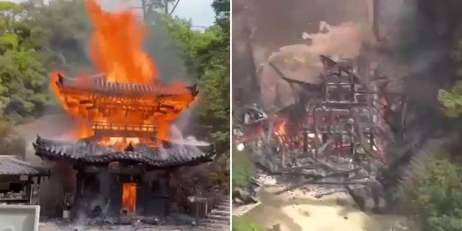 Sacred Buddhist hall on Japan's Miyajima Island destroyed by fire