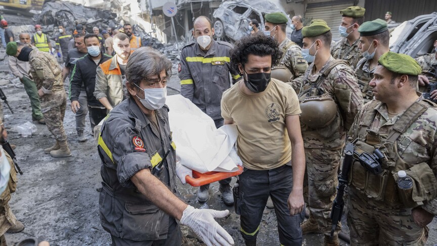 Lebanon Israel offensive death toll Smoke rising after airstrikes
