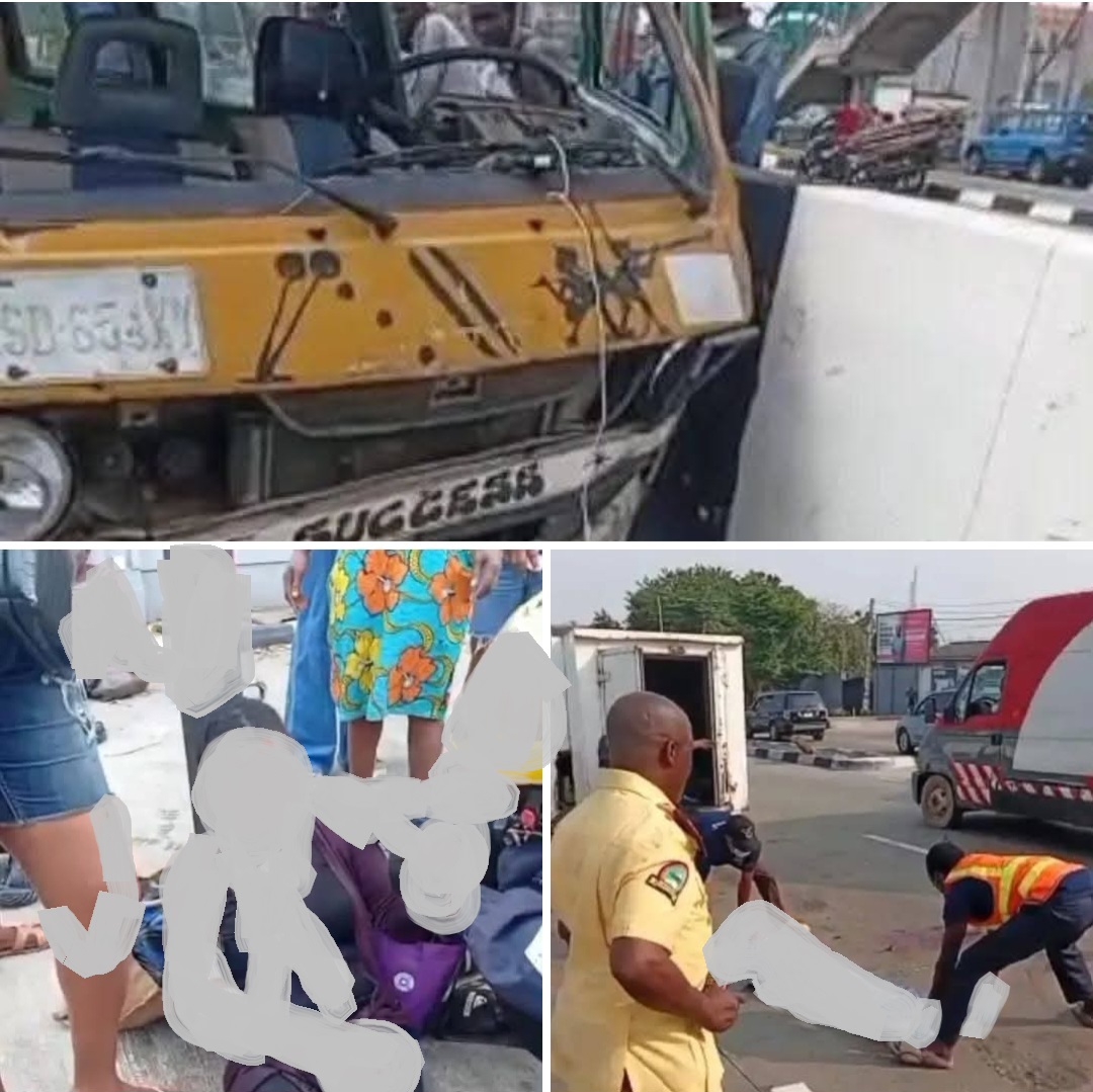 Truck cr#shes Lagos woman after she fell off commercial bus