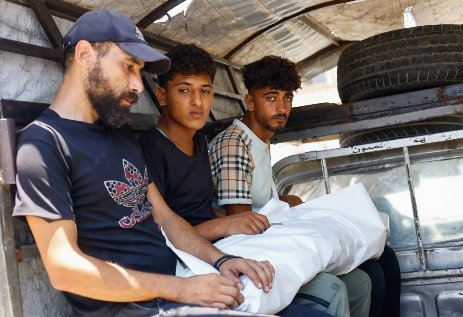 Gaza drone strike civilians killed funeral Al-Aqsa Martyrs Hospital Deir al-Balah
