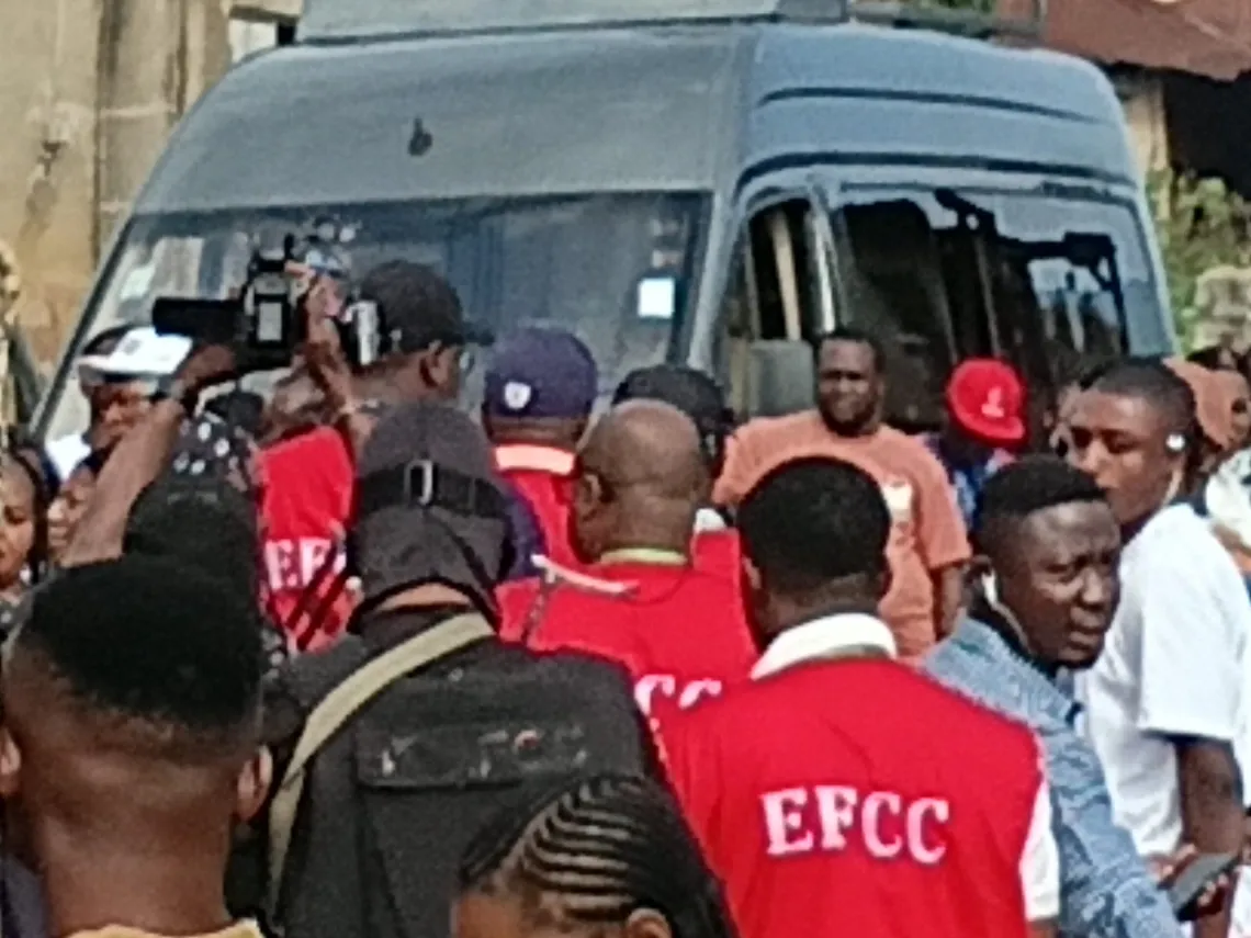 EFCC at Oyebanji Polling Unit monitoring voting during the Ekiti governorship election.