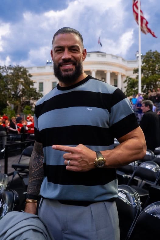 Triple H, Roman Reigns proudly rep WWE at Trump's UFC Freedom 250 event