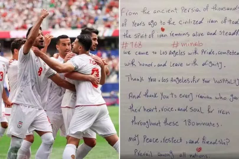 Iran football team peace message