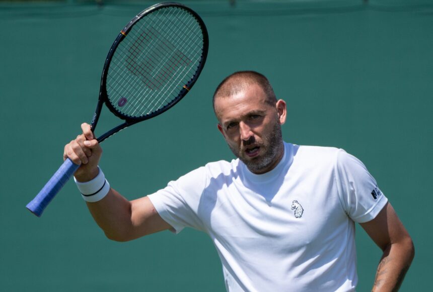 Dan Evans Wimbledon retirement moment after final singles match in Roehampton