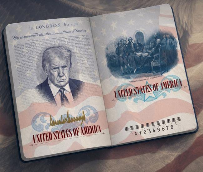 Trump commemorative US passport