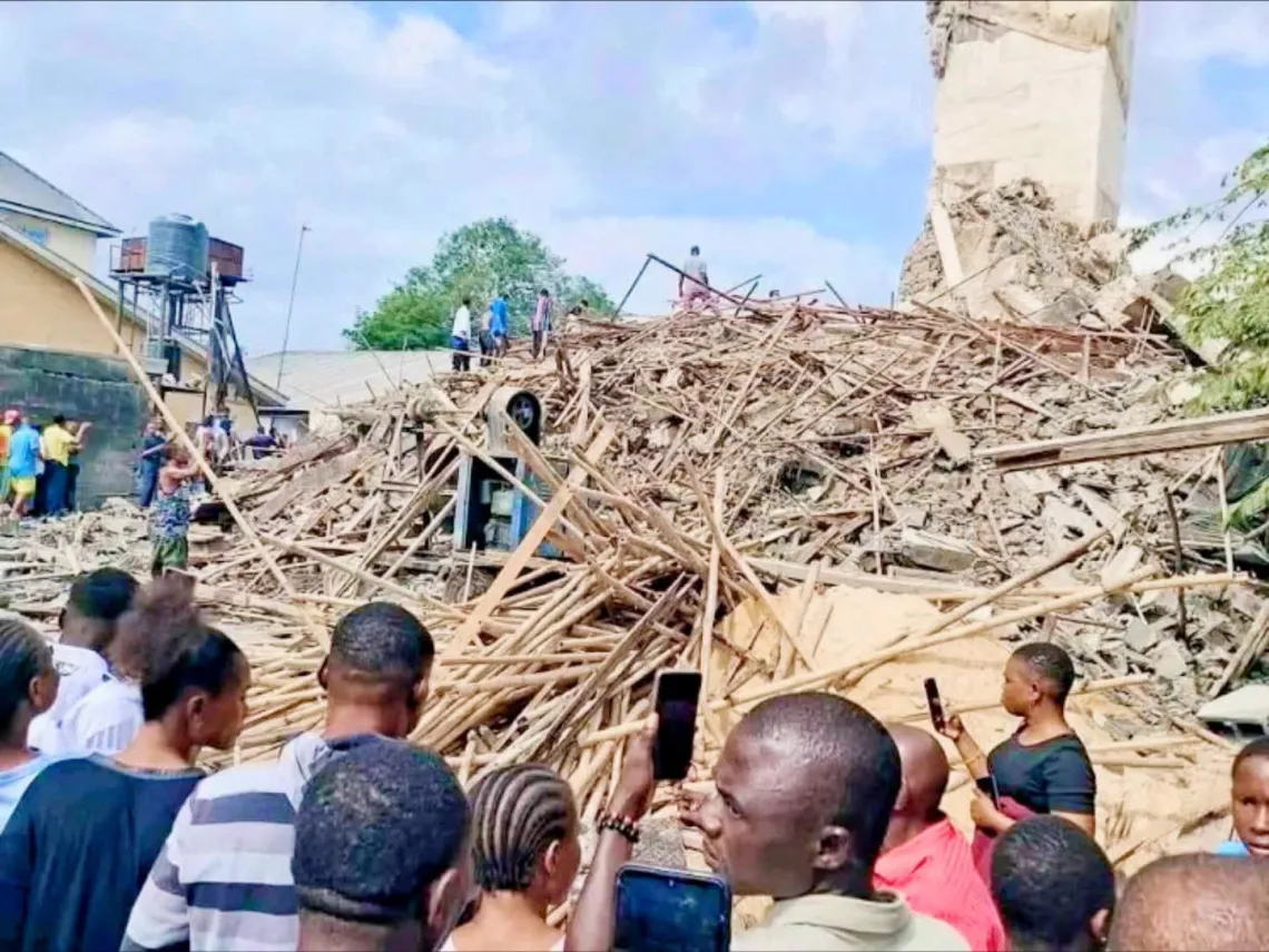 Rivers State Building Collapse Rescue operation at collapsed five-storey building in Port Harcourt