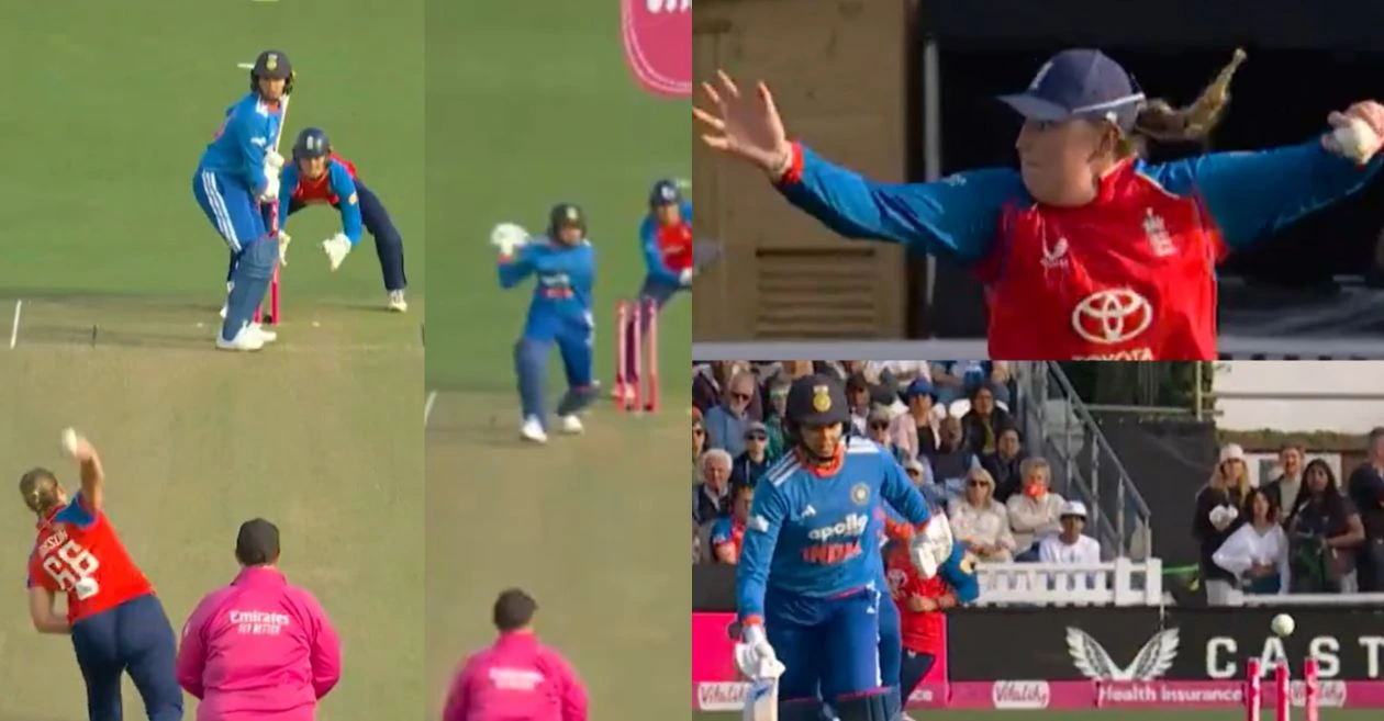 Ecclestone direct hit run out astika Bhatia in England vs India Women T20I