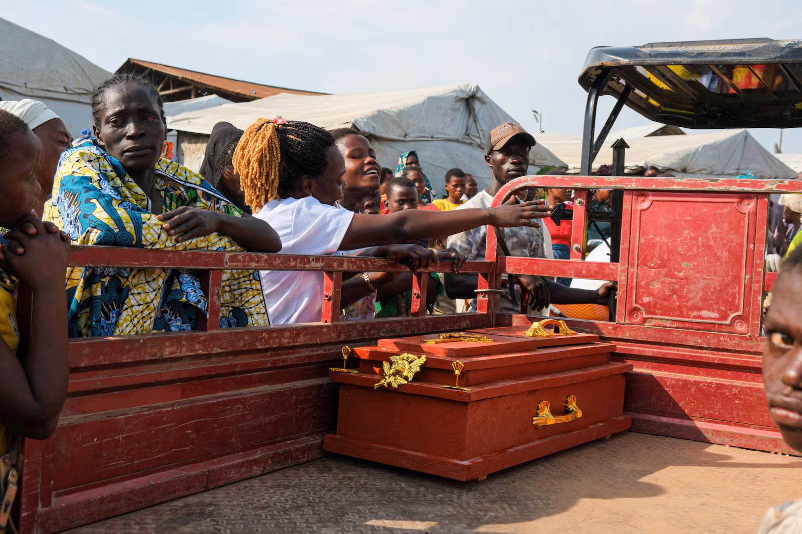 Ebola outbreak DRC camp deaths health workers handling Ebola burial procedures at a displacement camp in eastern DRC