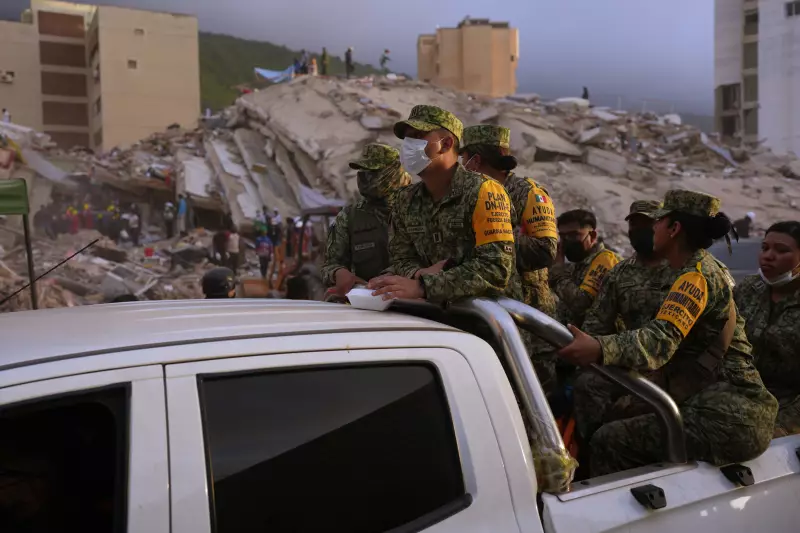 Venezuela earthquake rescue operations in La Guaira rubble zone