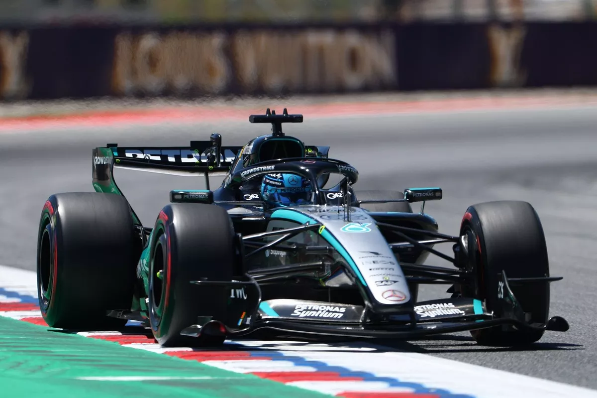 George Russell Barcelona FP1 practice