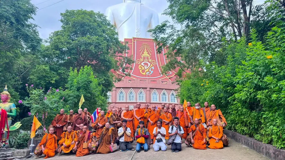 Thailand boy crashes into monks during a pilgrimage in Thailand