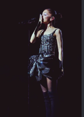 Ariana Grande performing at her final concert in London.