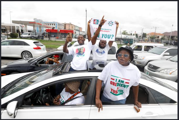 Peter Obi supporters gather ahead of Nigeria’s 2027 election.