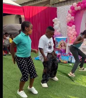 Young boy dance moves steal attention at a children’s party