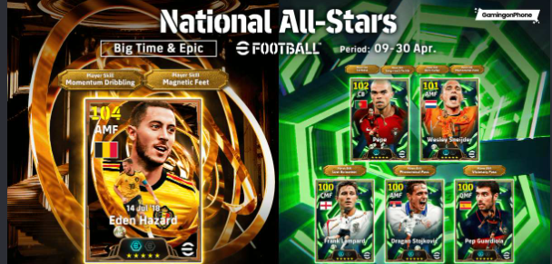 eFootball National All Stars Pack featuring football legends