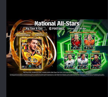 eFootball National All Stars Pack features legendary football players.