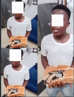 15-year-old was caught with a gun hidden inside bread in Lagos.