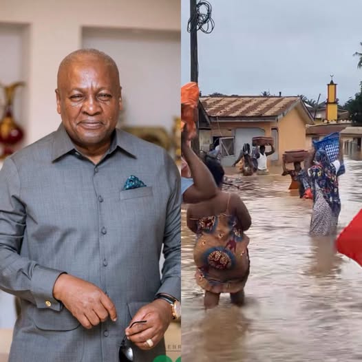President Mahama visits flood hit Hohoe