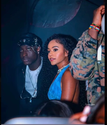 Carter Efe and Taylor Jasmine during their Lagos club outing.