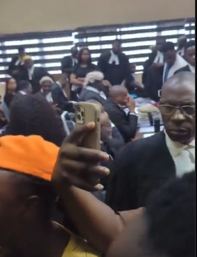 Omoyele Sowore during the reported courtroom clash with a lawyer in Abuja.