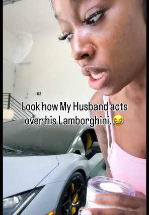 Husband panics over wife Lamborghini