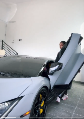 Husband panics over wife Lamborghini